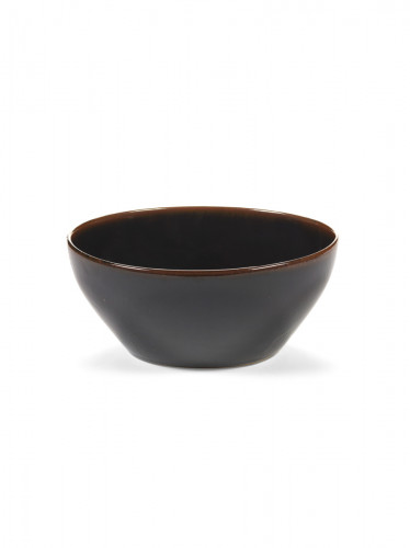 Bol ovale Brown grès émaillé 25 cm Out Of Lines Serax