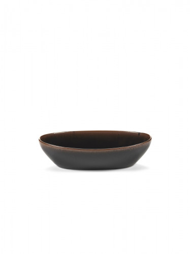 Bol ovale Brown grès émaillé 23 cm Out Of Lines Serax