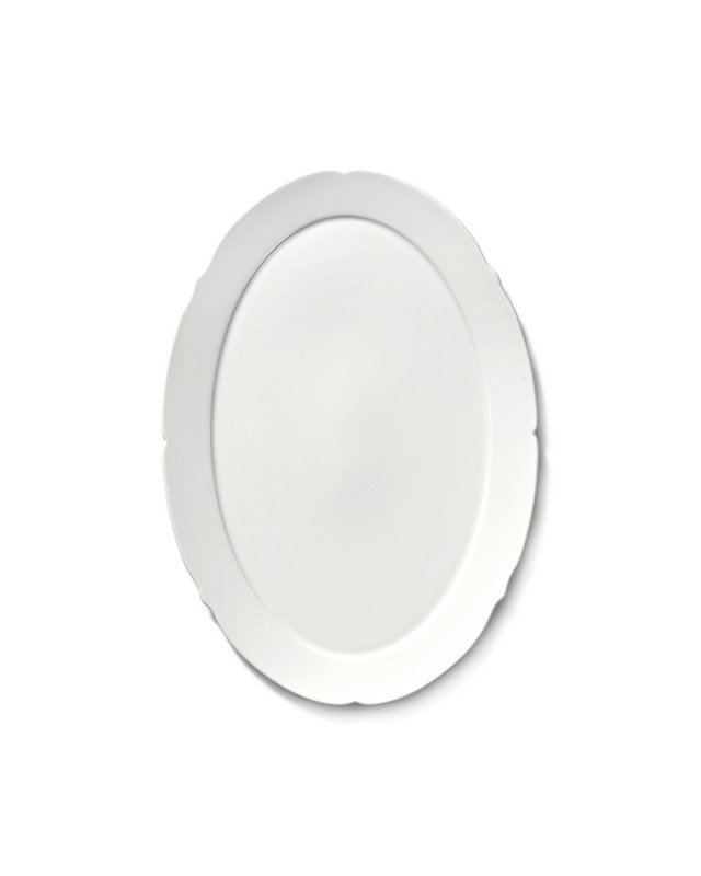 Assiette plate ovale blanc porcelaine 30x21 cm Silhouette Serax