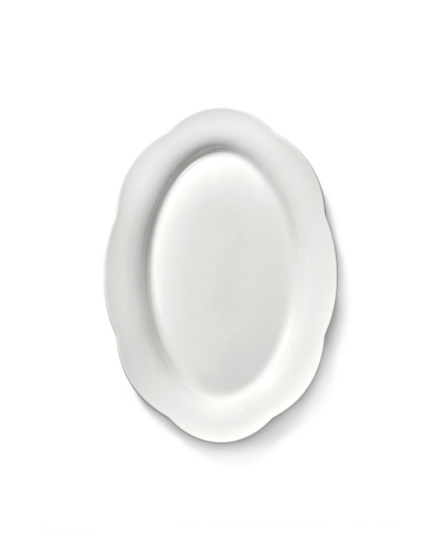 Assiette haute ovale blanc porcelaine 30x21 cm Silhouette Serax
