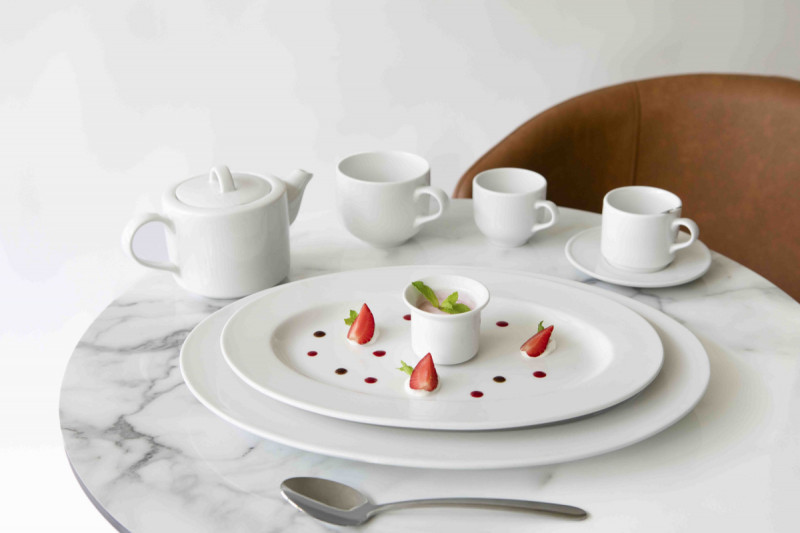 Tasse thé rond blanc porcelaine 23 cl Ø 9 cm Presto Accolade