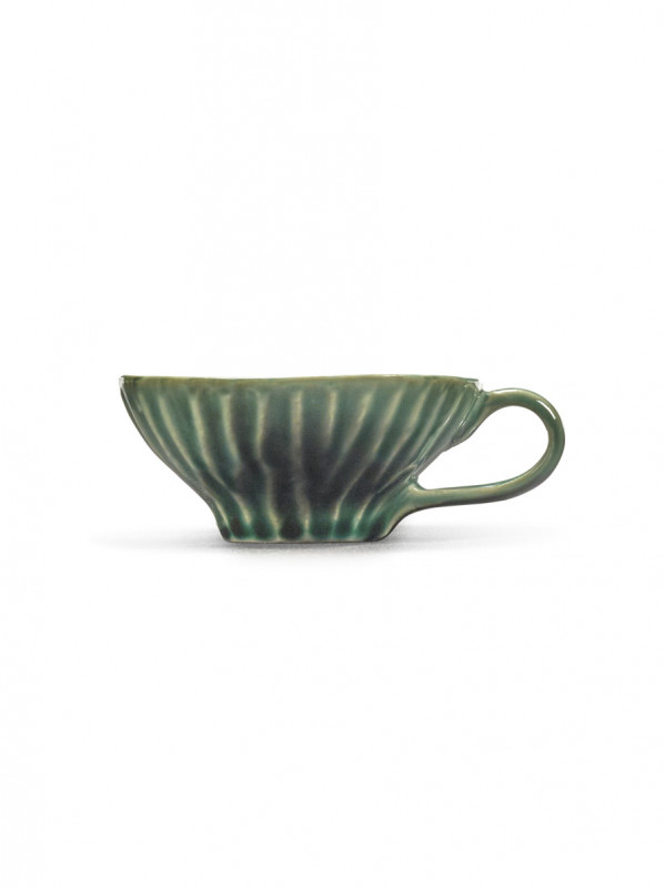 Tasse à expresso rond vert grès émaillé 10,7 cm Ø 10,7 cm Verde Lanza Serax