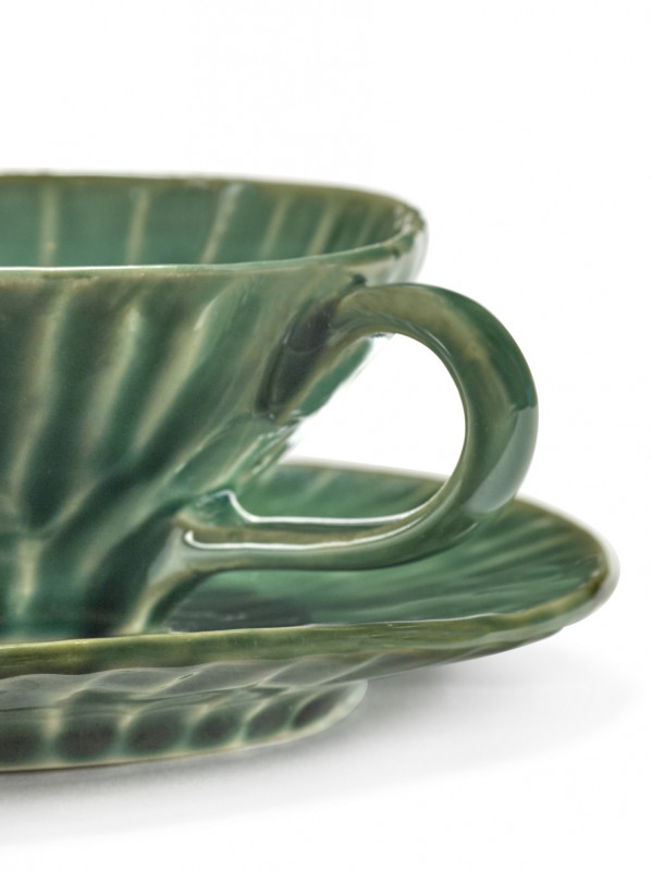 Tasse à expresso rond vert grès émaillé 10,7 cm Ø 10,7 cm Verde Lanza Serax