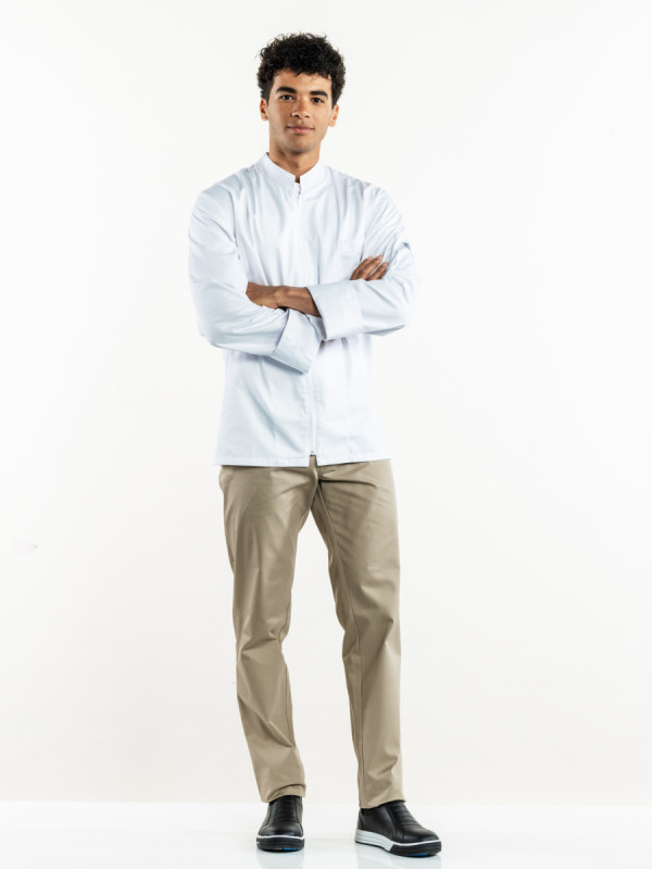 Pantalon de cuisine beige 48 Sabbia Chaud Devant